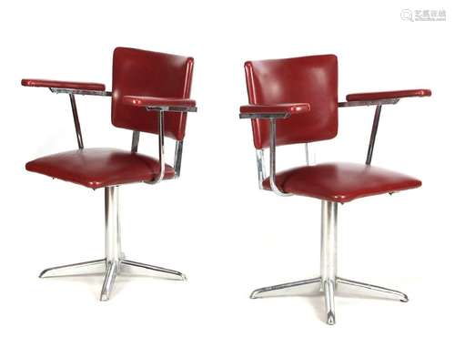 2 chrome office chairs