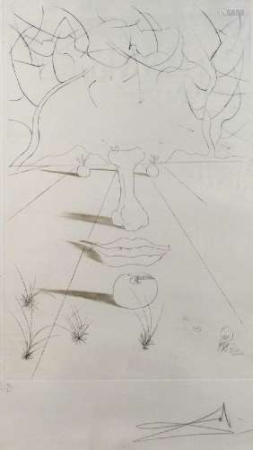 Salvador Dali, attr., Surrealistische Komposition