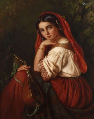 Junge Italienerin mit Mandoline