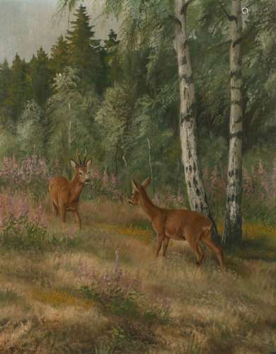 Friedrich Reimann, Rehe am Waldrand