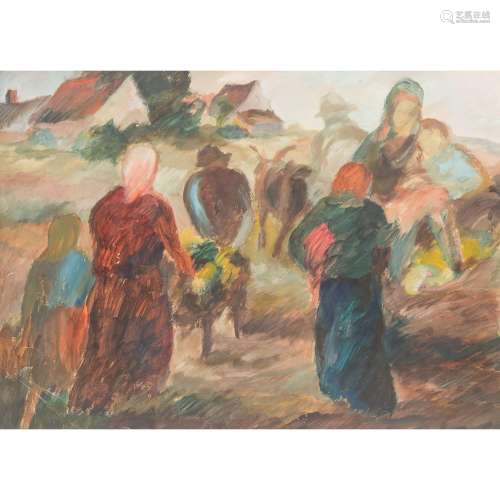 GUTBROD, WALTER, ATTRIBUIERT (1908-1998), „Szene einer Ernte...