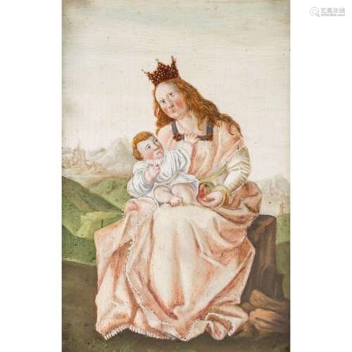 MALER/IN 17./18. Jh., "Madonna mit Kind in Landschaft&q...