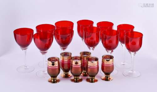 A group of Bohemian glasses