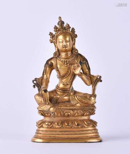 Fire-gilt bronze of Syamatara