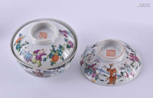 One tea bowl and two lids Qing - Dynasty