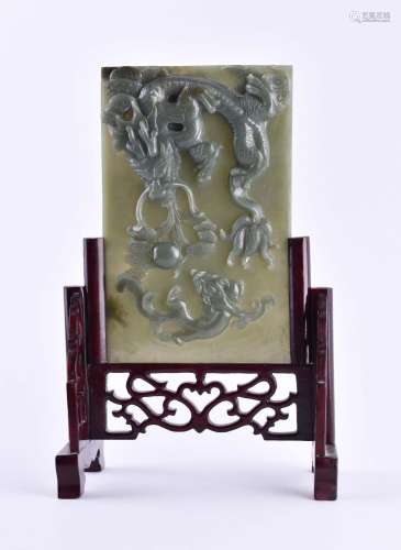 Table screen with jade panel, China 19th/20th century