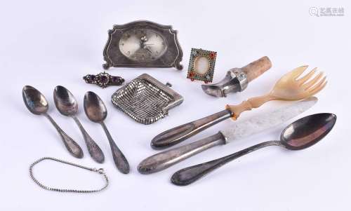 A group of silver-plated items