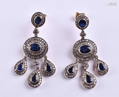 Sapphire - diamond earrings Russia