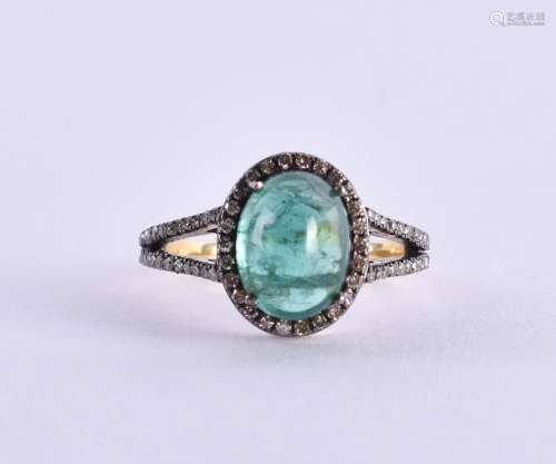 Smaragd/diamond ring
