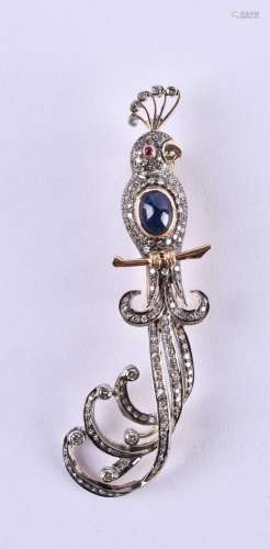 Sapphire - diamond - brooch Russia