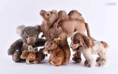 A group of stuffed animals Steiff