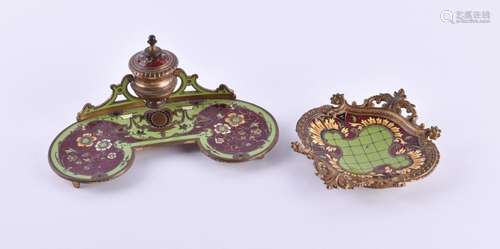 Cloisonné desk set around 1900