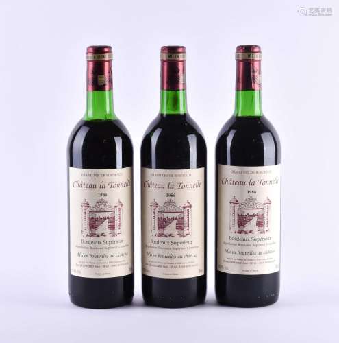 3 bottles Château la Tonnelle 1986