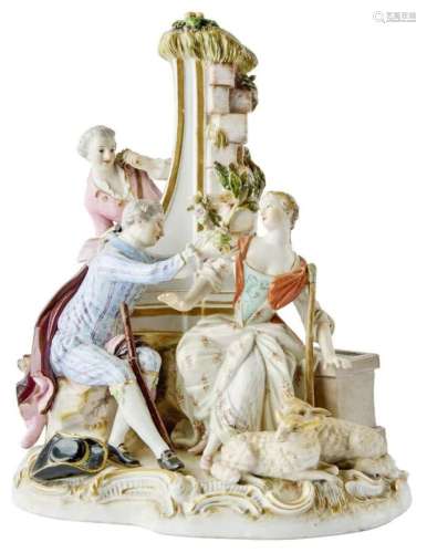 Figurengruppe "Der Lauscher an der Mauer", Meissen...