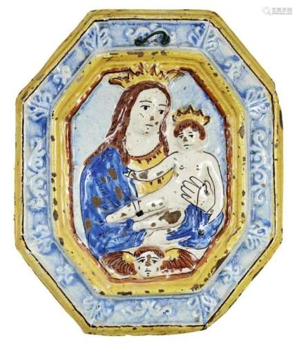 Andachtsbild mit Madonnendarstellung, Wohl Faenza, M. 16. Jh...