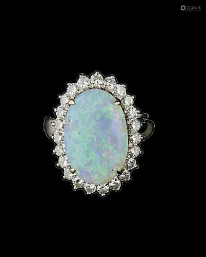 Opal-Brillant-Ring, 1970er Jahre
