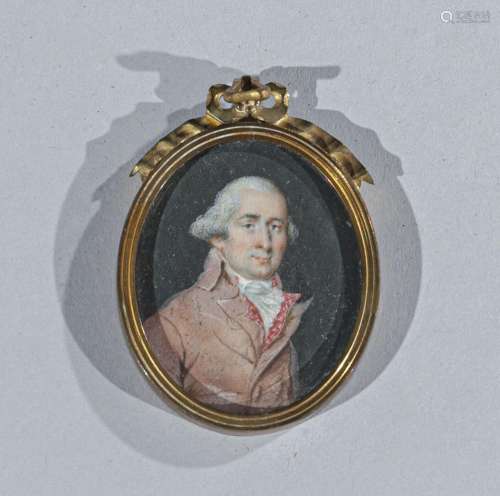 École Française du XVIIIème siècle<br />
Miniature ovale : P...
