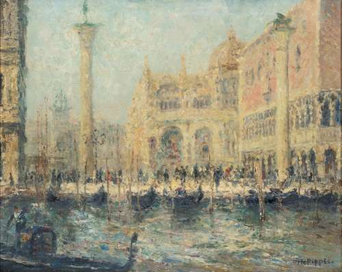 Otto Pippel (Lodz 1878 - Planegg 1960). Venice, the Piazzett...