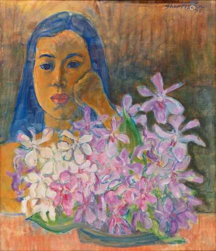 Theo Meier (Basel 1908 - Bern 1982). Laiad with Flowers.