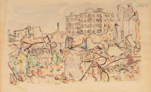 Ivo Hauptmann (Erkner 1886 - Hamburg 1973). Hamburg - Ruins.