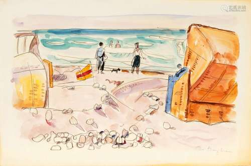 Ivo Hauptmann (Erkner 1886 - Hamburg 1973). Hiddensee Beach ...