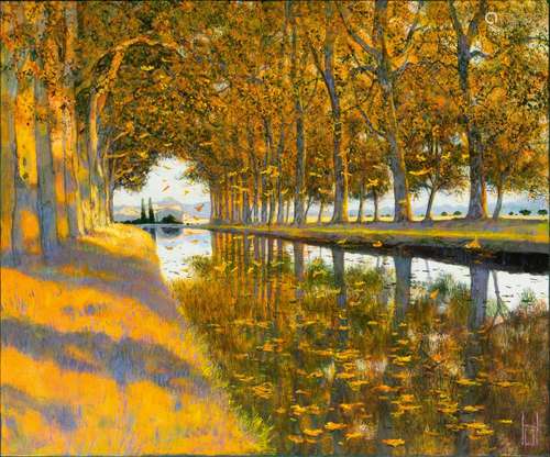 Uwe Herbst (Köln 1952). Canal du Midi, Evening.