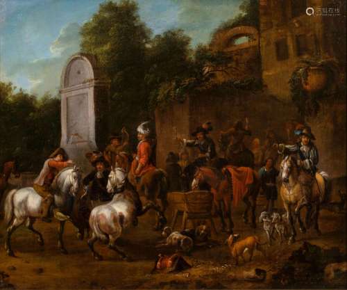 Barend Gael (Haarlem 1630 - Haarlem 1698), attr. Resting Hun...