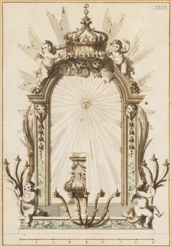 French Master active 2. half 18th cent. Design for a Mirror ...