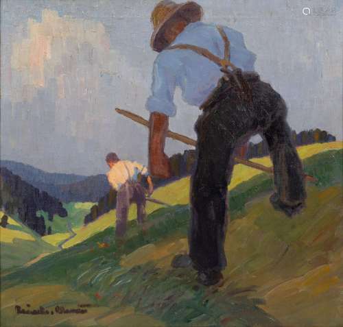 Karl Reinecke-Altenau (Altenau 1885 - 1943). Haymaking.
