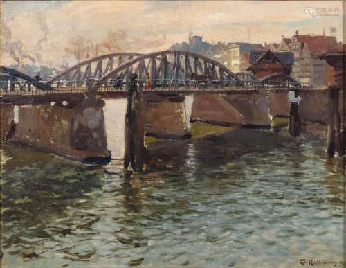 Friedrich Kallmorgen (Altona 1856 - Grötzingen 1924). Bridge...