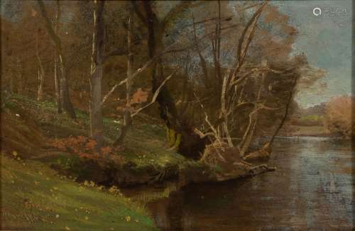 Valentin Ruths (Hamburg 1825 - Hamburg 1905). Forest with Cr...