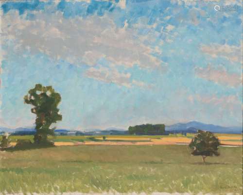 Franz Bunke (Schwaan 1857 - Weimar 1939). Summer Landscape.