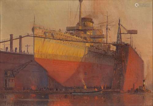 Robert Schmidt-Hamburg (Berlin 1885 - Laboe 1963). A Warship...