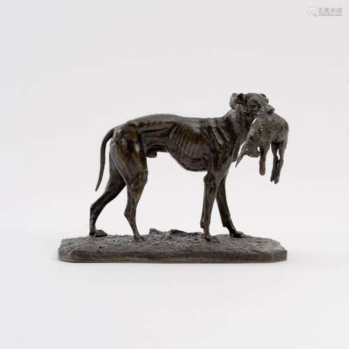 Pierre-Jules Mêne (Paris 1810 - Paris 1879). A Greyhound wit...