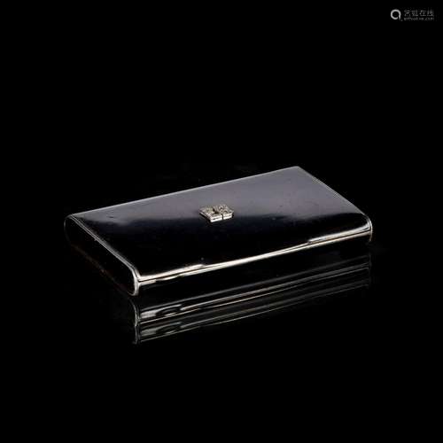 An Onyx Calling Card with Diamond Monogram.