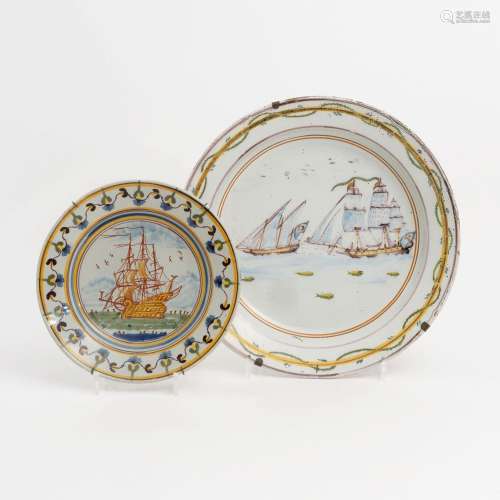 A Large Dish with Sailing Ships.