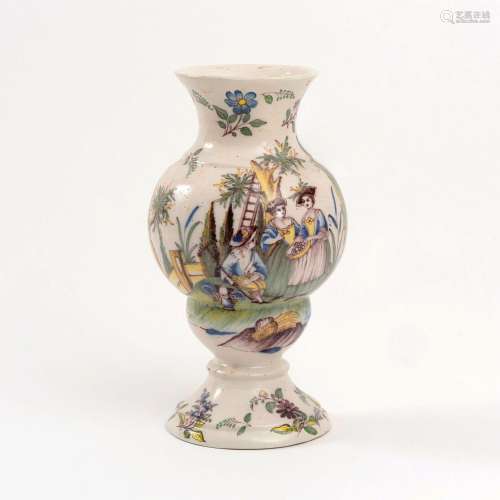 A Faience Vase with Harvest Scene.