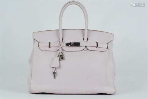 Hermes 2007 Rose Dragee Leather Birkin 35