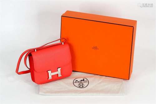 Hermes 2021 Rose Texas Togo Leather Constance 18