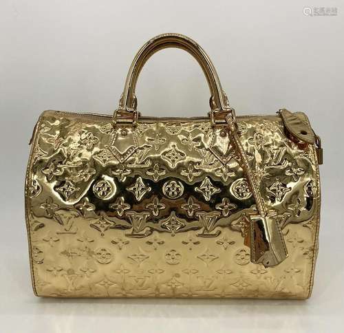 Louis Vuitton Gold Mirror Patent Leather Speedy 30