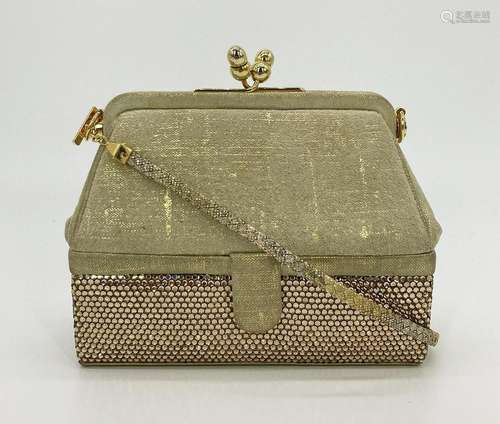 Judith Leiber Suede and Swarovski Crystal Minaudiere