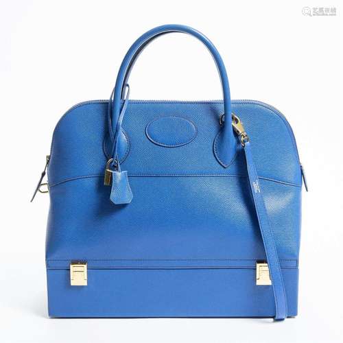 Hermes Blue Epsom Leather Macpherson Bolide 34