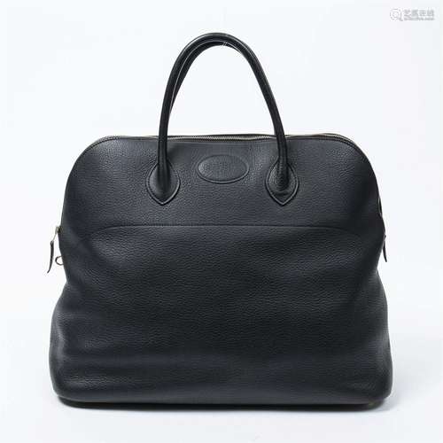 Hermes Vintage Black Togo Leather Bolide 47