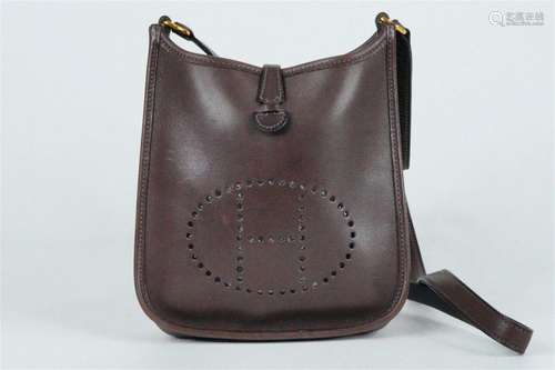 Hermes Brown Box Calf Evelyne TPM Shoulder Bag