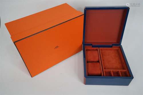 Hermes Bleu Biarritz Hand Lacquered Facettes Watch Box