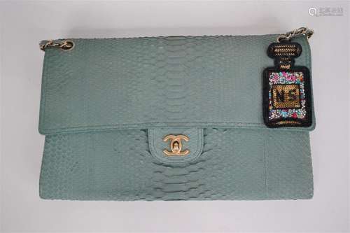 Chanel Seafoam Green Python Classic Flap Bag