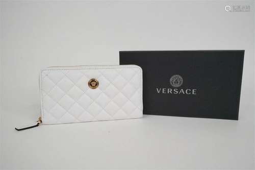 Versace White Quilted Leather Wallet (Never Used)