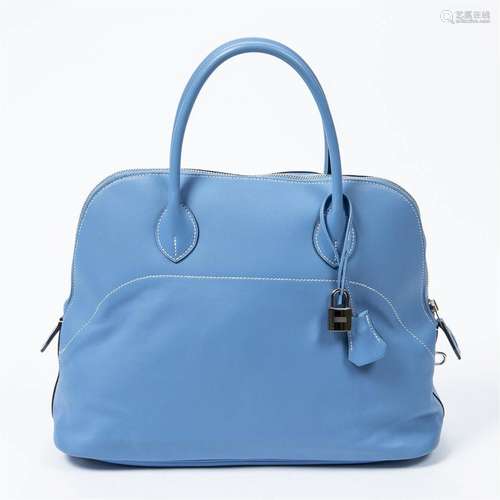 Hermes Bleu Paradis Swift Leather Bolide Mou 35