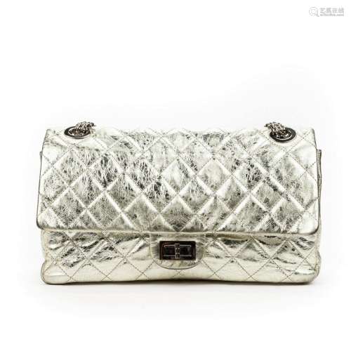 Chanel Metallic Silver Aged Calfskin 2.55 Reissue 228