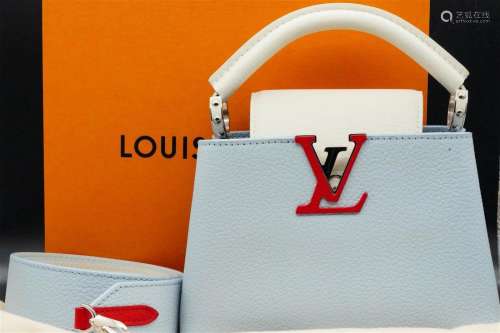 Louis Vuitton Olympus/White Leather Capucines Mini